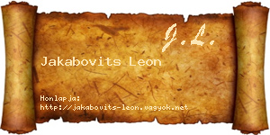 Jakabovits Leon névjegykártya