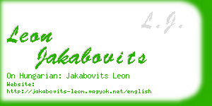 leon jakabovits business card
